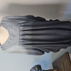 Seven Islands Short Sleeve Blouse with Embroidery Accents